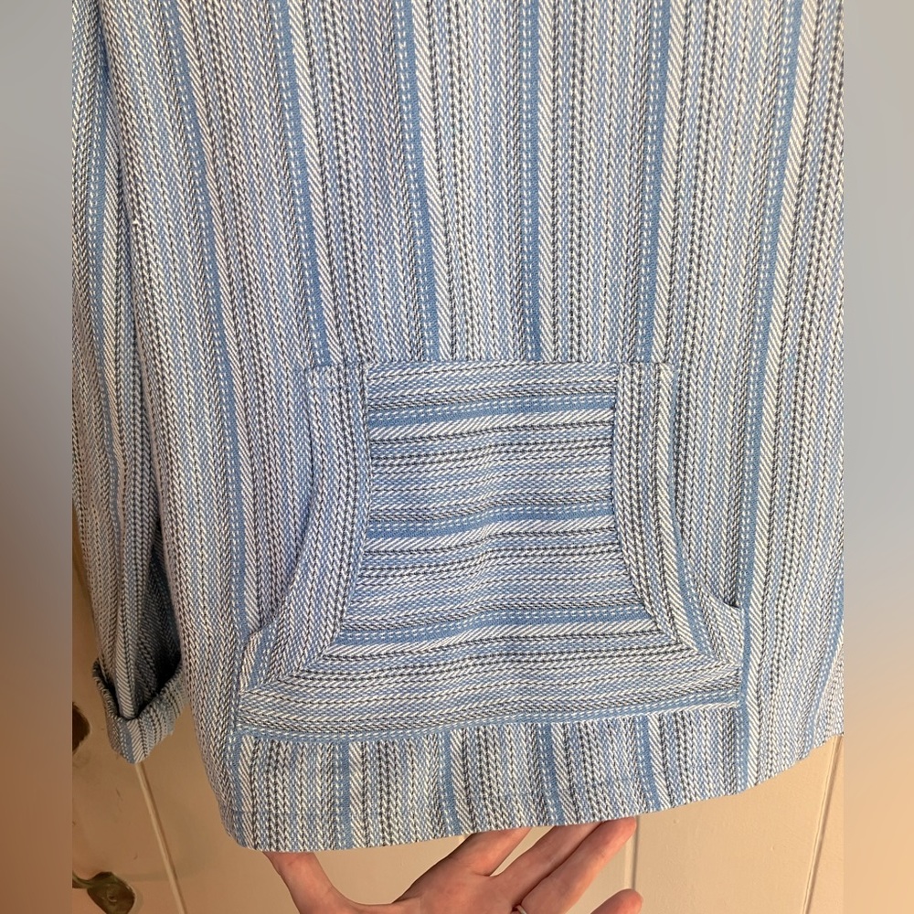 Beach by exist blue stripe hooded top - Picture 3 of 4